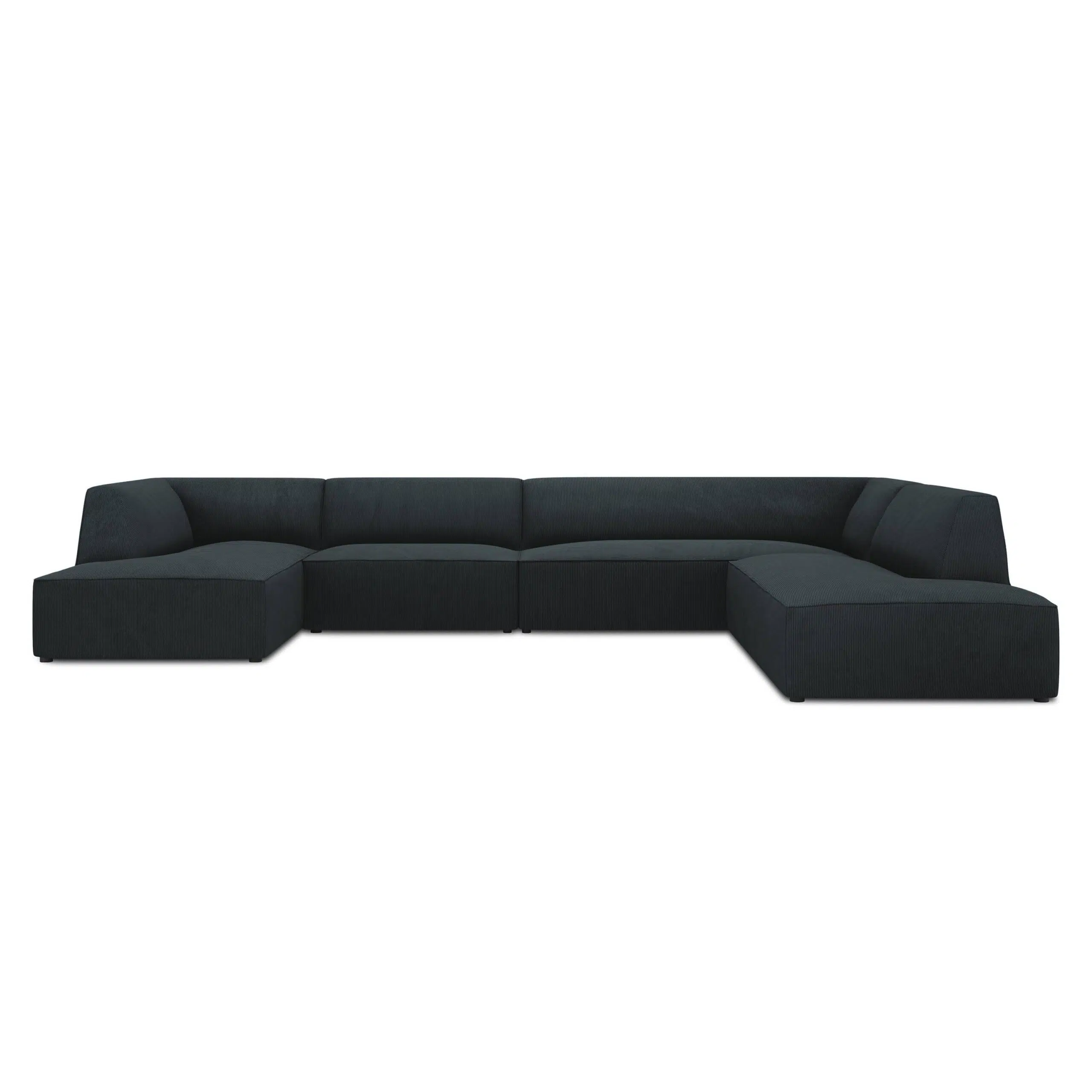 Sao 3-Seater Corduroy Fabric U-Shape Corner Sofa – Right