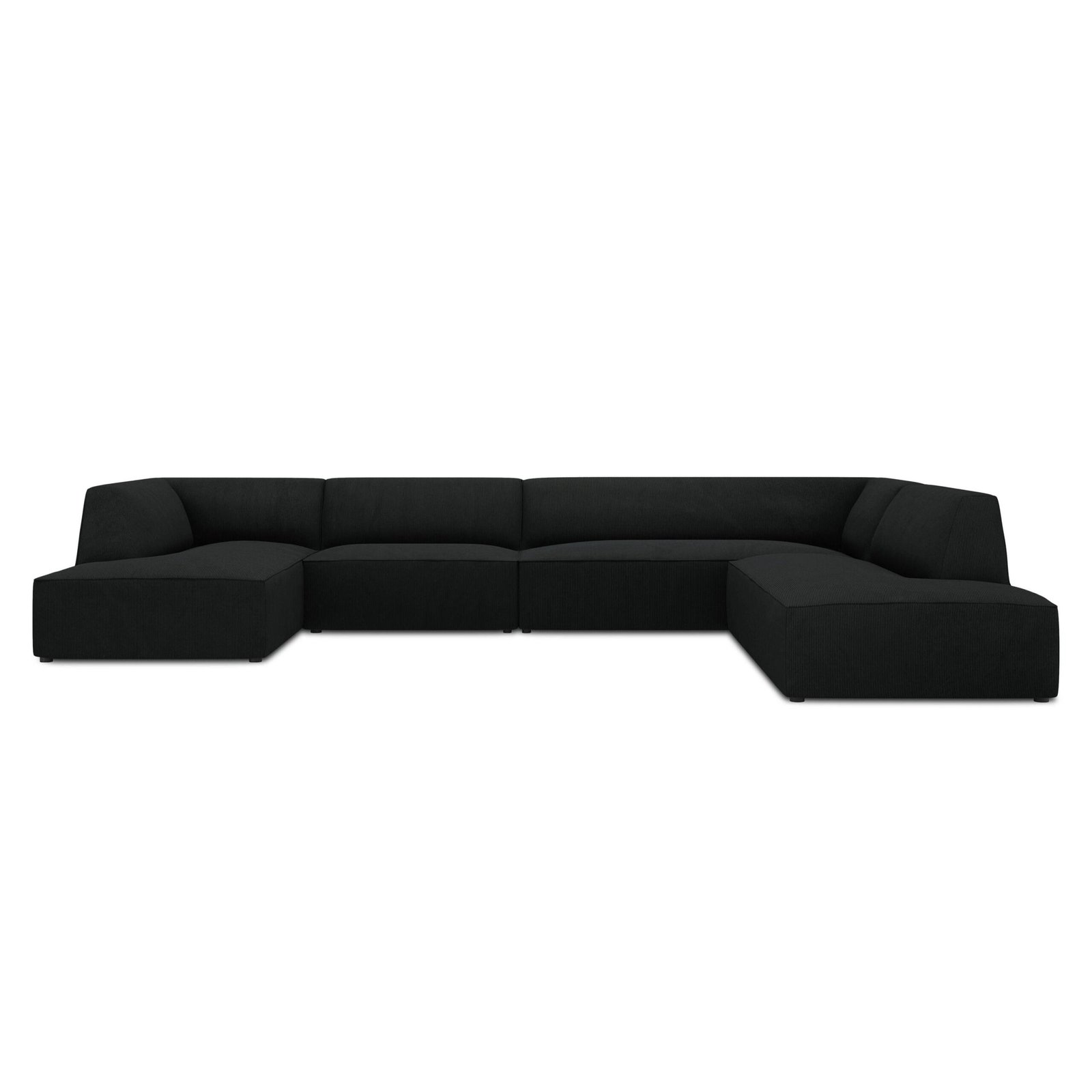 Sao 3-Seater Corduroy Fabric U-Shape Corner Sofa – Right
