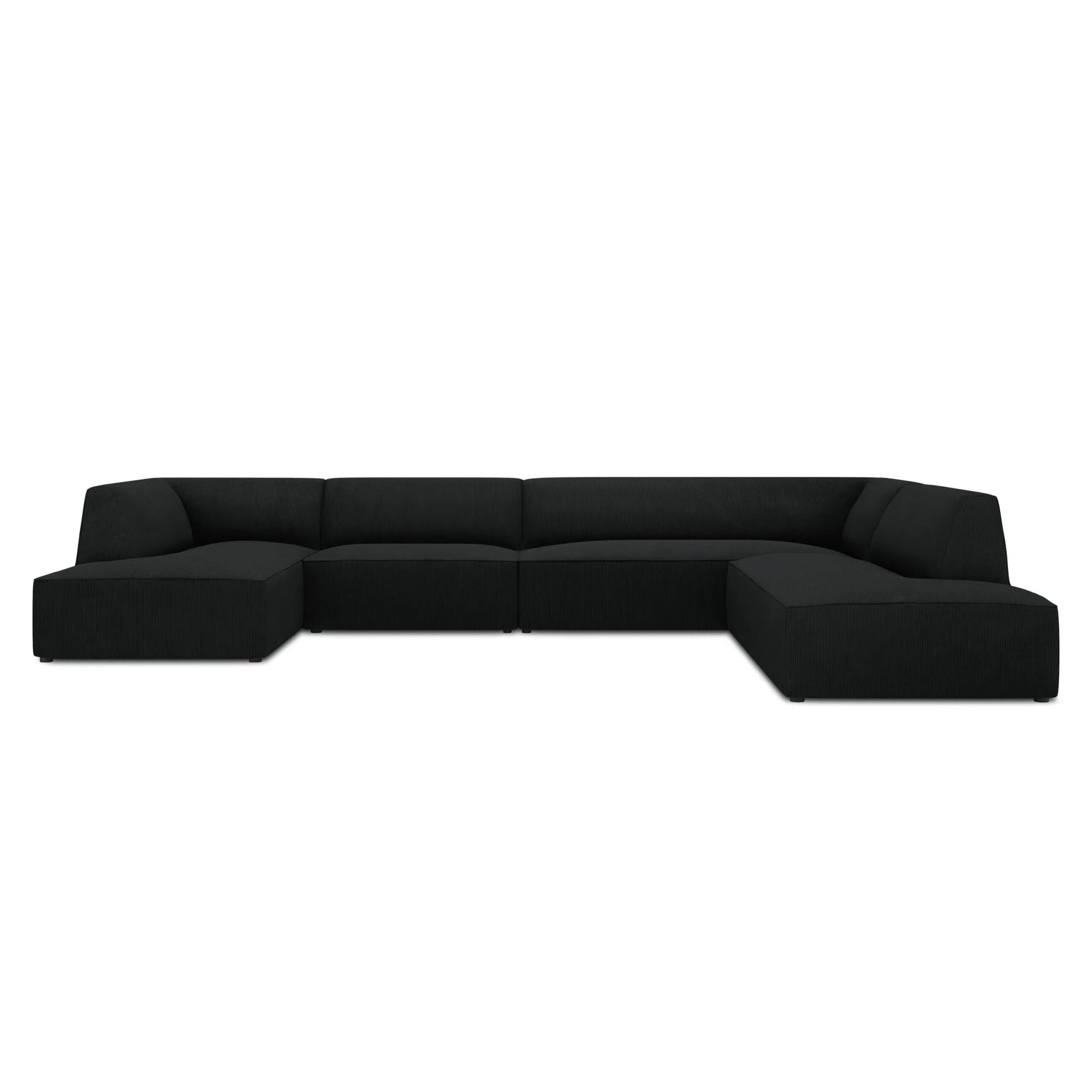 Sao 3-Seater Corduroy Fabric U-Shape Corner Sofa – Right