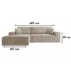 Hoekbank 3-Seater Corduroy Fabric L-Shape Corner Sofa