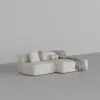 Bryant 3 Seater L-Shape Suede Sofa – White