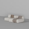 Bryant 3 Seater L-Shape Suede Sofa – White