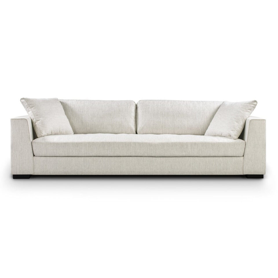 Celine 3 Seater Italian Design Linen Upholstery Sofa – Off-White
