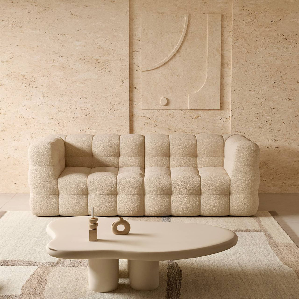 Monroe 2 Seater Tufted Boucle Upholstery
