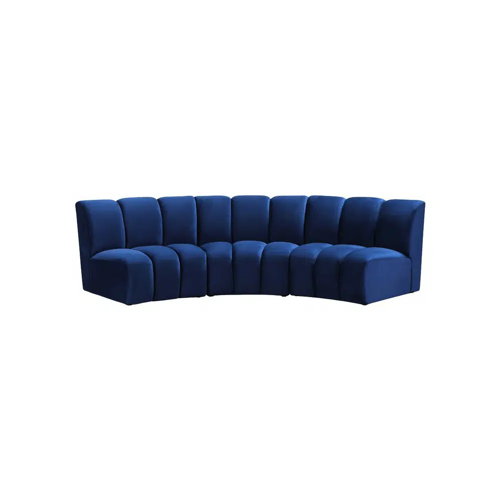 Patterson 3 Seater Symmetrical Corner Velvet Sectional sofa
