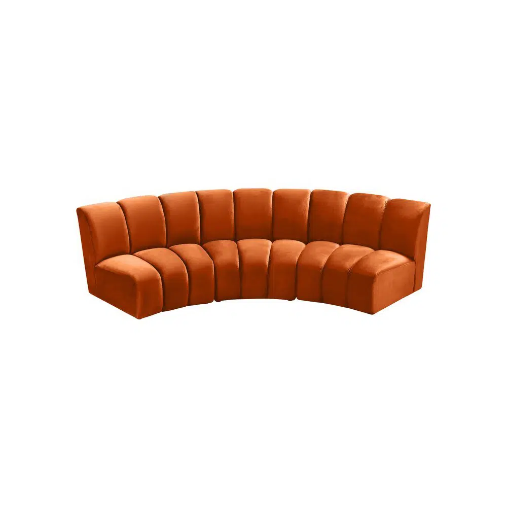 Patterson 3 Seater Symmetrical Corner Velvet Sectional sofa