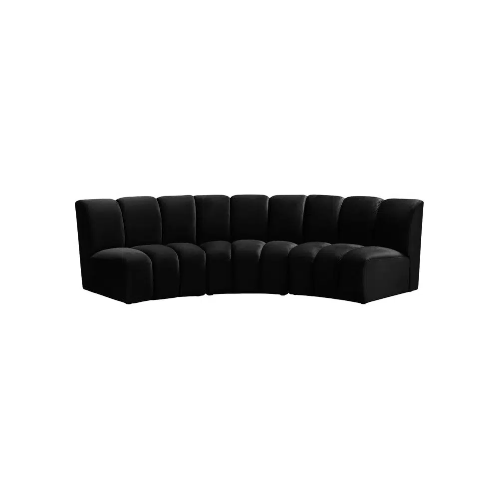 Patterson 3 Seater Symmetrical Corner Velvet Sectional sofa