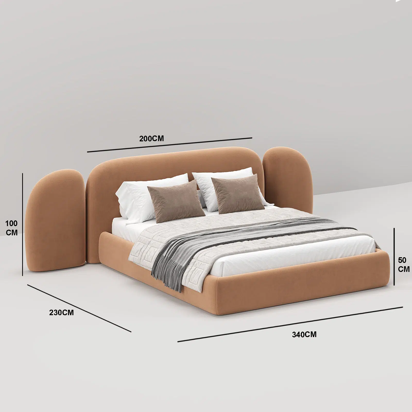 Vail Velvet Upholstery Bed