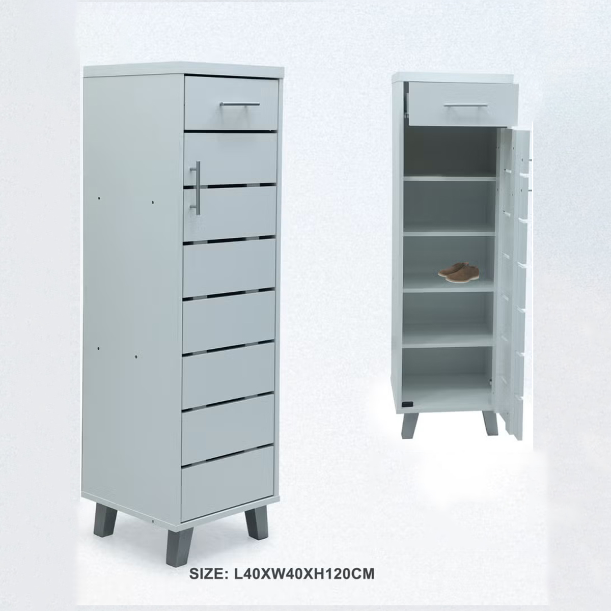 Modern Wooden Shoe Rack with Dustproof Cover