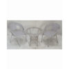 Patio 3 Pieces Rattan Dining Set Table with Wicker Glass Top
