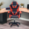 Lily Gaming Chair with USB Lumbar Massager (Red Black)