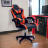 Lily Gaming Chair with USB Lumbar Massager (Red Black)