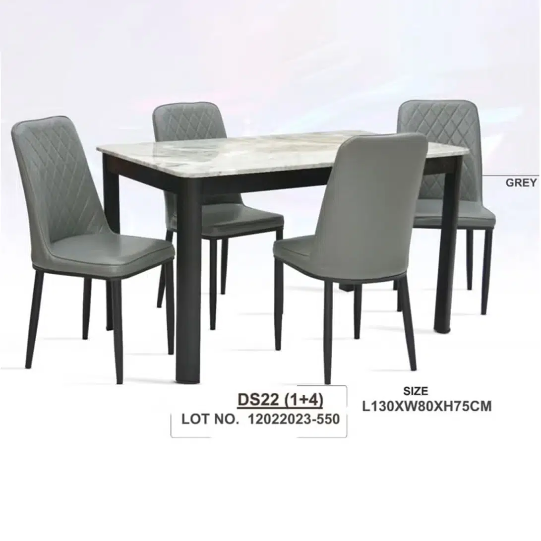 Vangsta 4 Seater Dining Table Set Color (Grey)