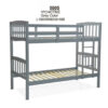 Heavy Duty Wooden Bunk Bed With Ladder for Kids – Grey