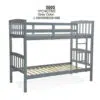 Heavy Duty Wooden Bunk Bed With Ladder for Kids – Grey