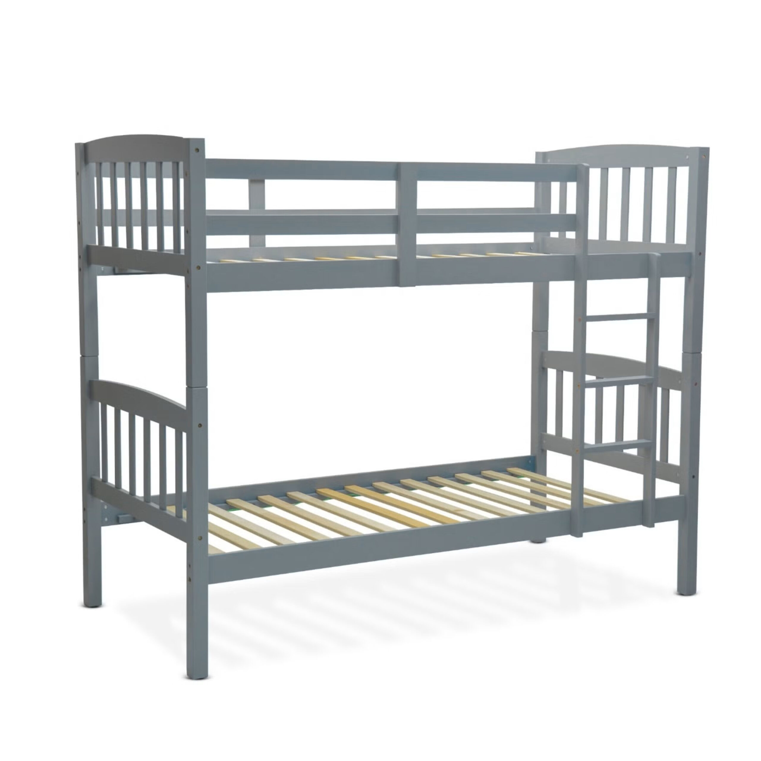 Heavy Duty Wooden Bunk Bed With Ladder for Kids – Grey