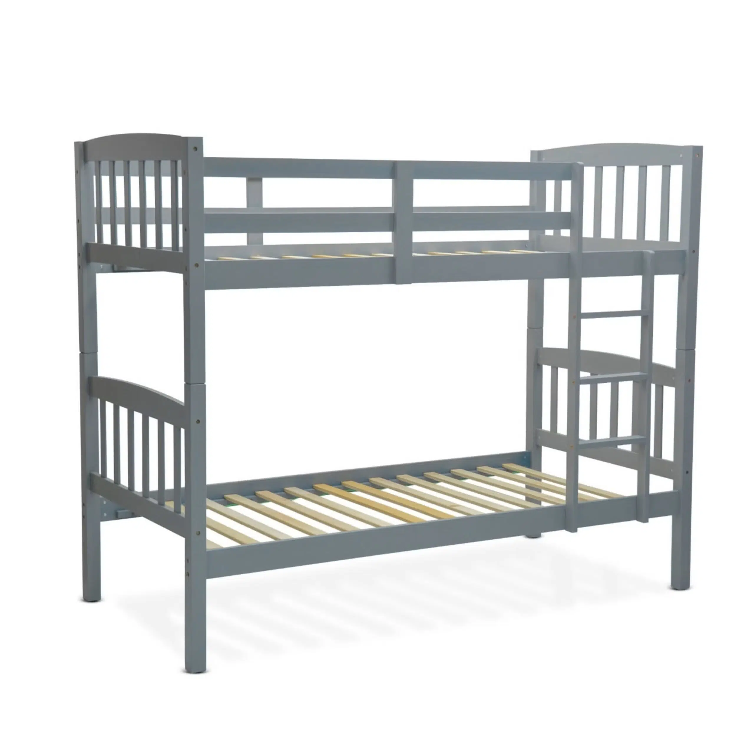 Heavy Duty Wooden Bunk Bed With Ladder for Kids – Grey