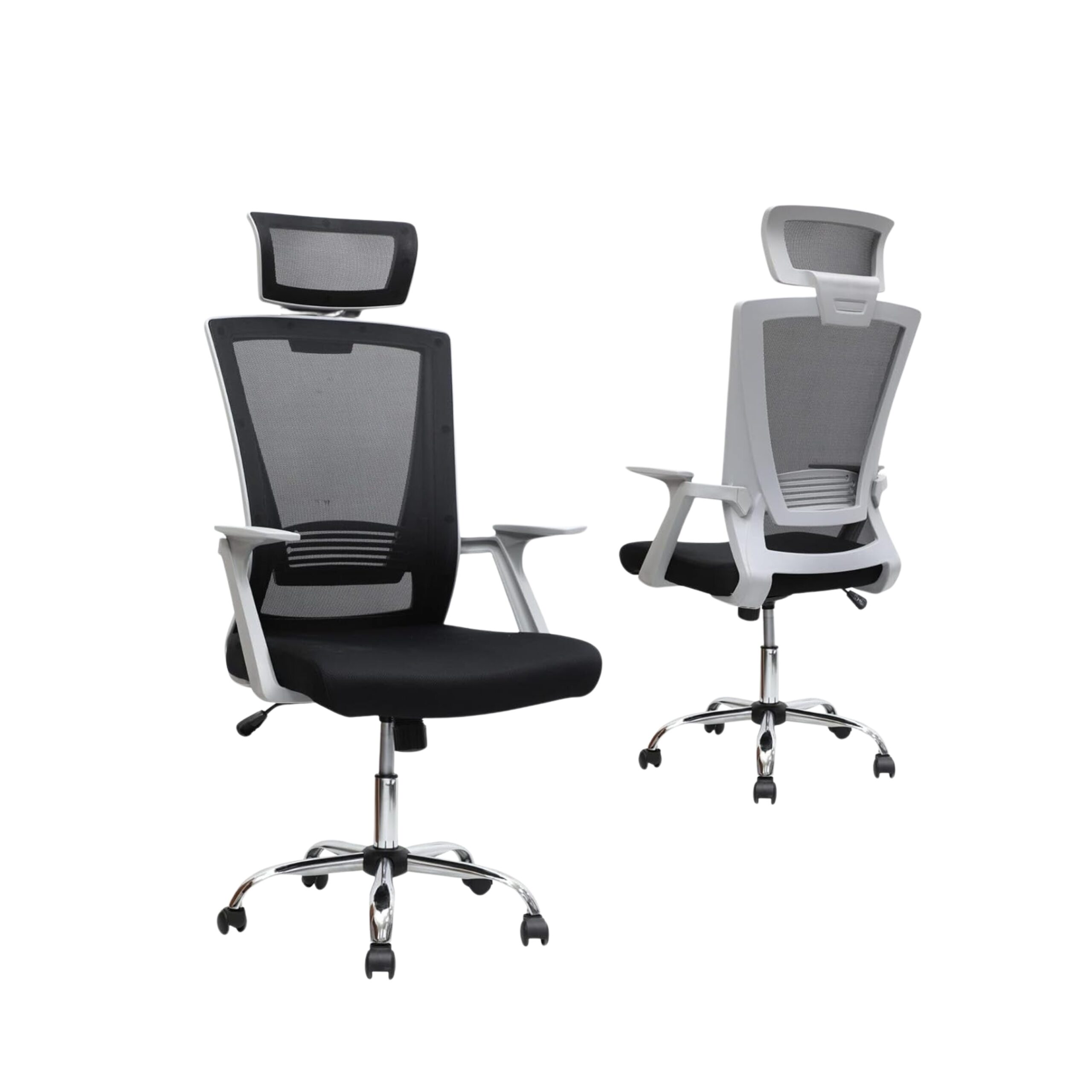 Executive Office Chair High-Back Mesh Swivel 360 Black And Grey