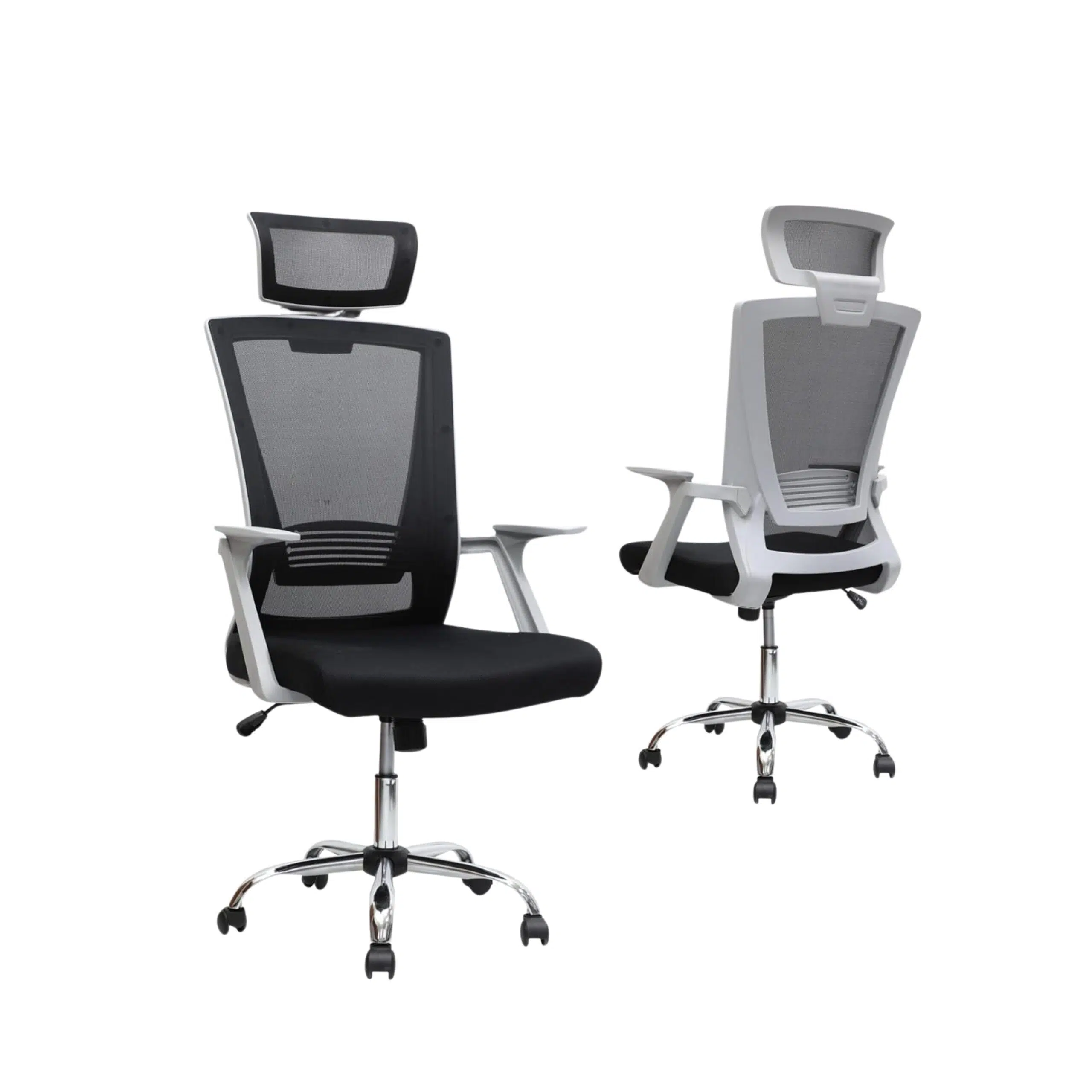 Executive Office Chair High-Back Mesh Swivel 360 Black And Grey