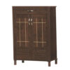 Wood Shoe Rack Storage 2 Door Cabinet – Brown