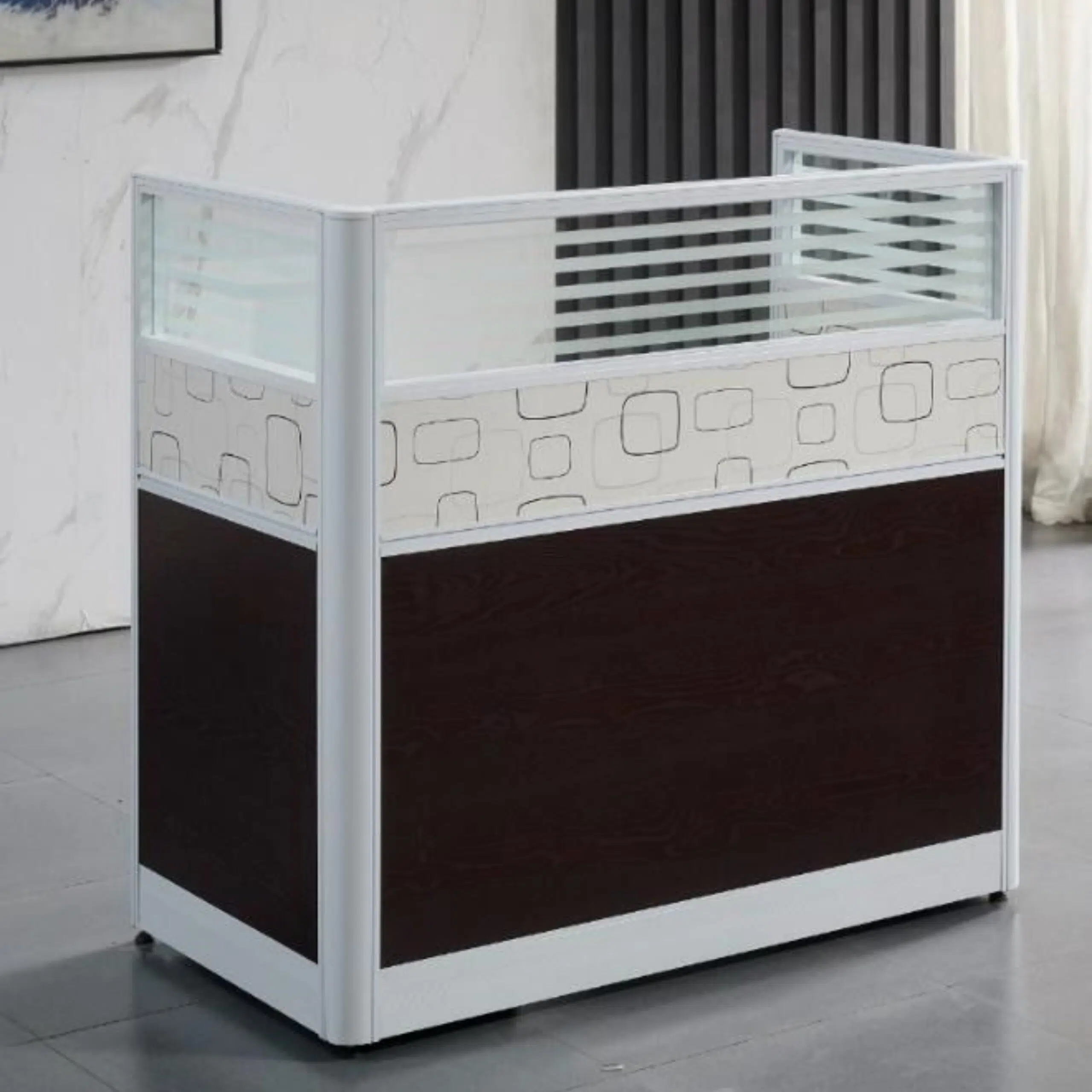 Ema Reception Desk For Front Office Color Coffee 100cm