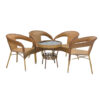 Patio 1+4 Rattan Set Dining Set – Brown-207R