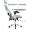 Executive Mesh Office Chair Headrest and Lumbar Support Comfortable High-Back Swivel 360 Black