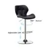 Modern Adjustable Bar Stools with PU Leather, Chrome Base, Set of 2