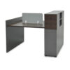 Prairie 2-Person Workstation Desk With Drawers & Table Top Divider – Color Coffee-Grey