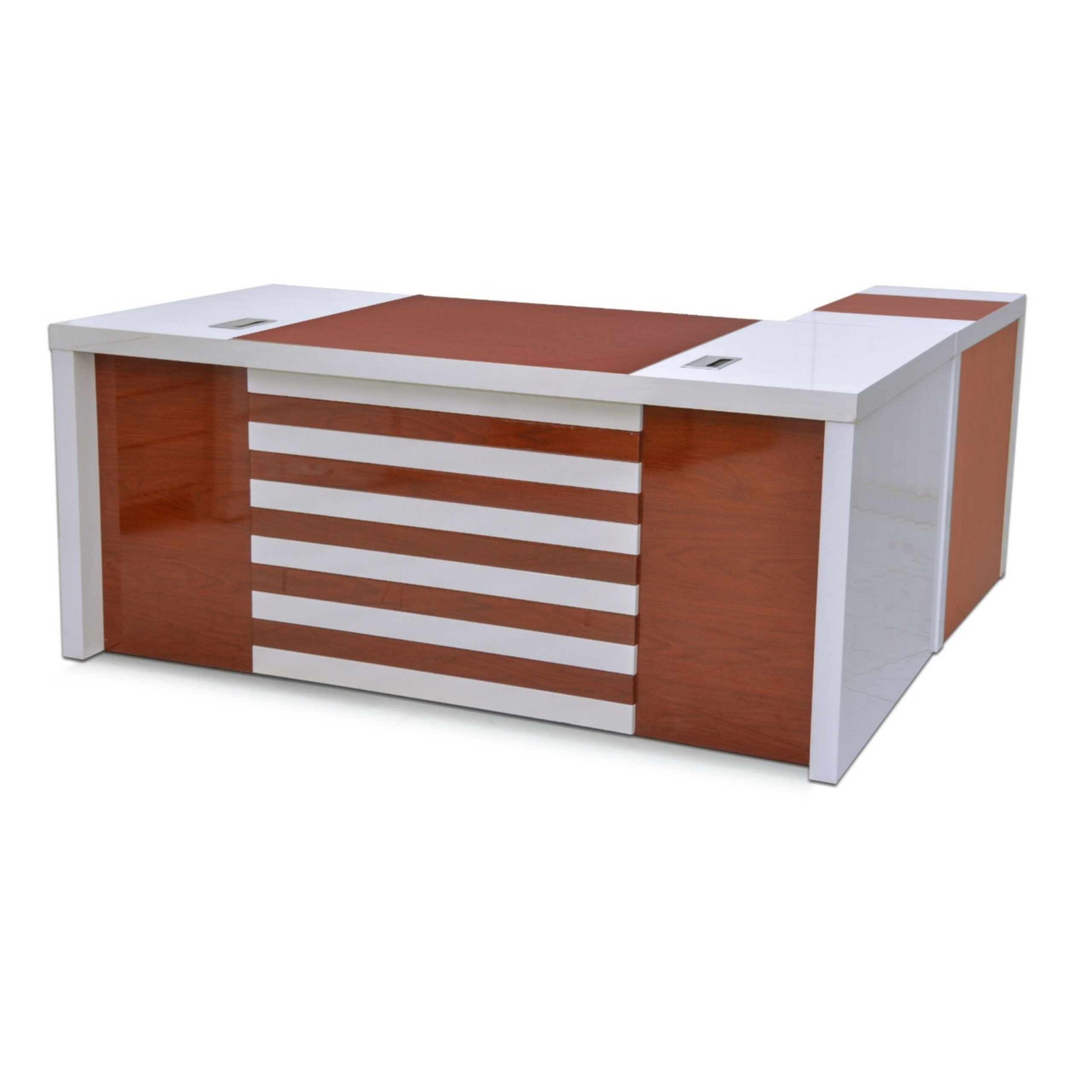 Alpine Executive Office Desk With Drawers- Color White Mahogany 180cm