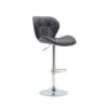 Modern Adjustable Bar Stools with PU Leather, Chrome Base, Set of 2