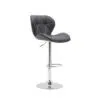 Modern Adjustable Bar Stools with PU Leather, Chrome Base, Set of 2