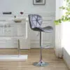Modern Adjustable Bar Stools with PU Leather, Chrome Base, Set of 2