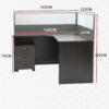 Modern Reception Desk For Front Office Walnut And Grey 140cm