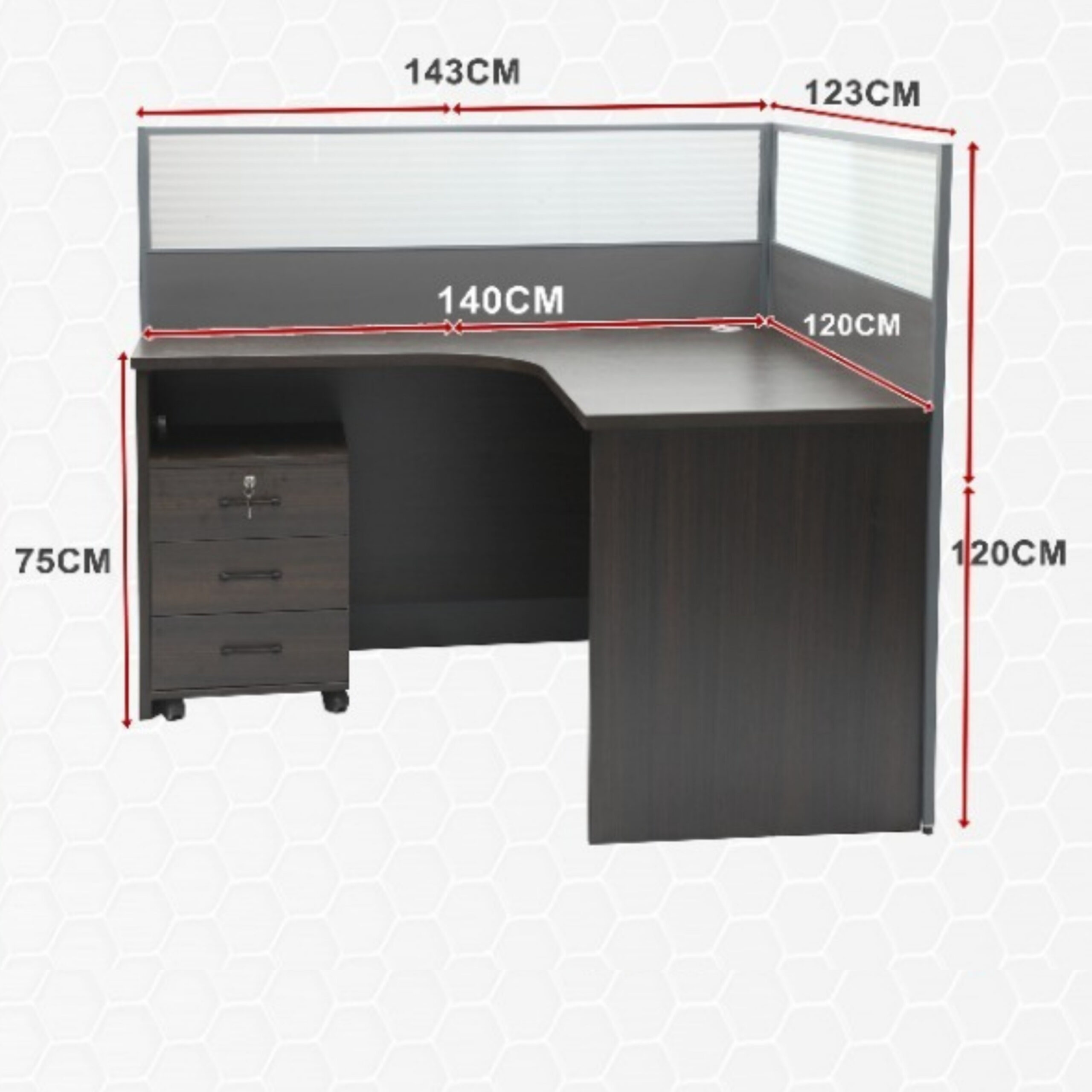 Modern Reception Desk For Front Office Walnut And Grey 140cm