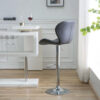Modern Adjustable Bar Stools with PU Leather, Chrome Base, Set of 2
