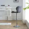 Modern Adjustable Bar Stools with PU Leather, Chrome Base, Set of 2