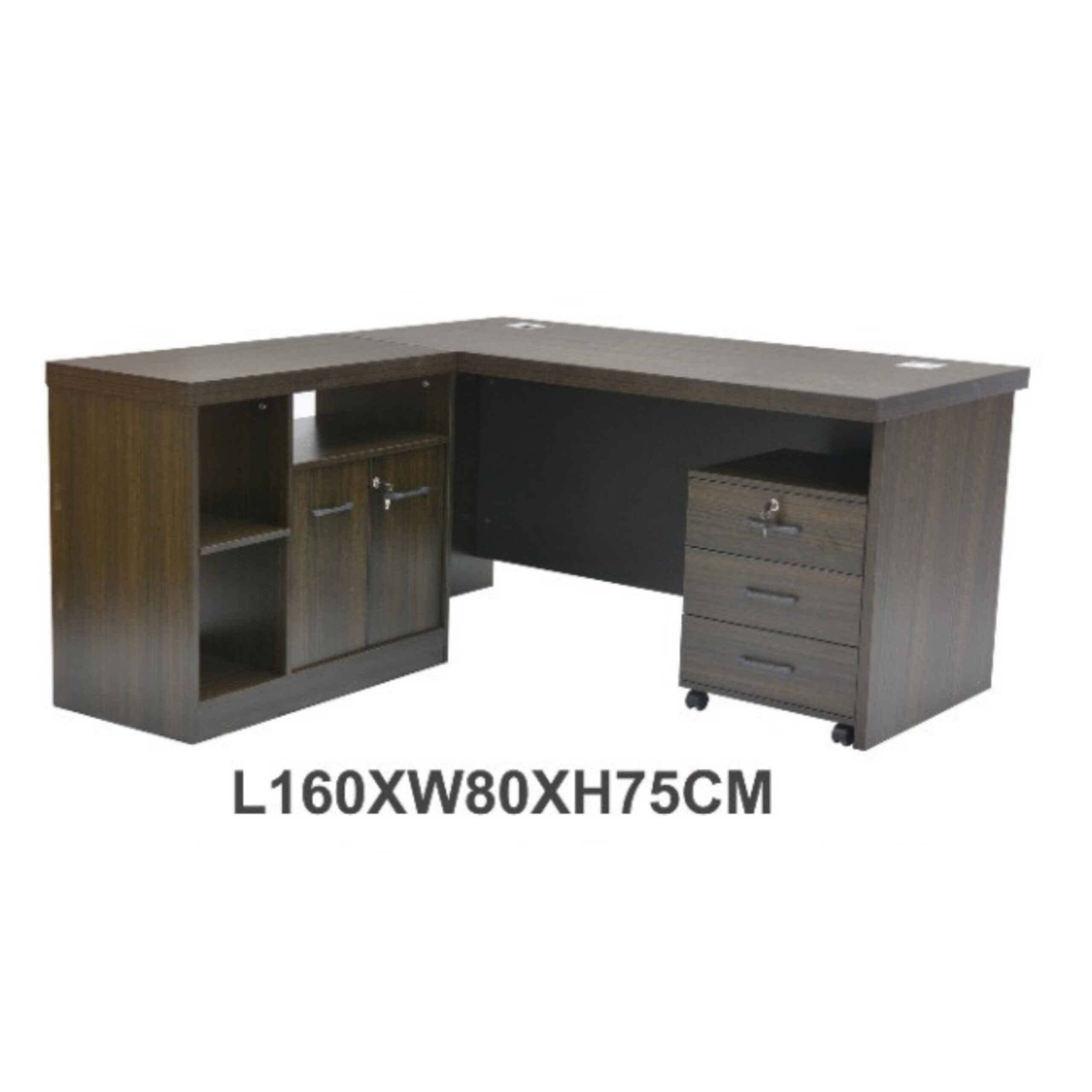 Thistle Executive Office Desk With Drawers- Color Coffee Grey 160cm