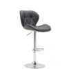Modern Adjustable Bar Stools with PU Leather, Chrome Base, Set of 2