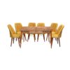 Morden 6 Seater Dining Table Chairs Set – Yellow 130/170cm