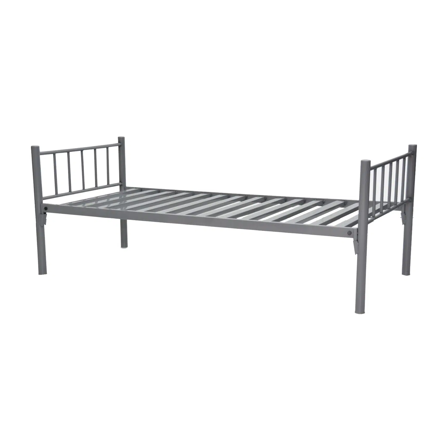 Single Metal Steel Bed – 90X190cm – Silver