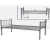 Single Metal Steel Bed – 90X190cm – Silver