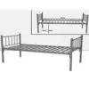 Single Metal Steel Bed – 90X190cm – Silver
