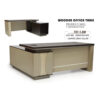 Iris Executive Office Desk With Drawers- Color Coffee Grey 180cm