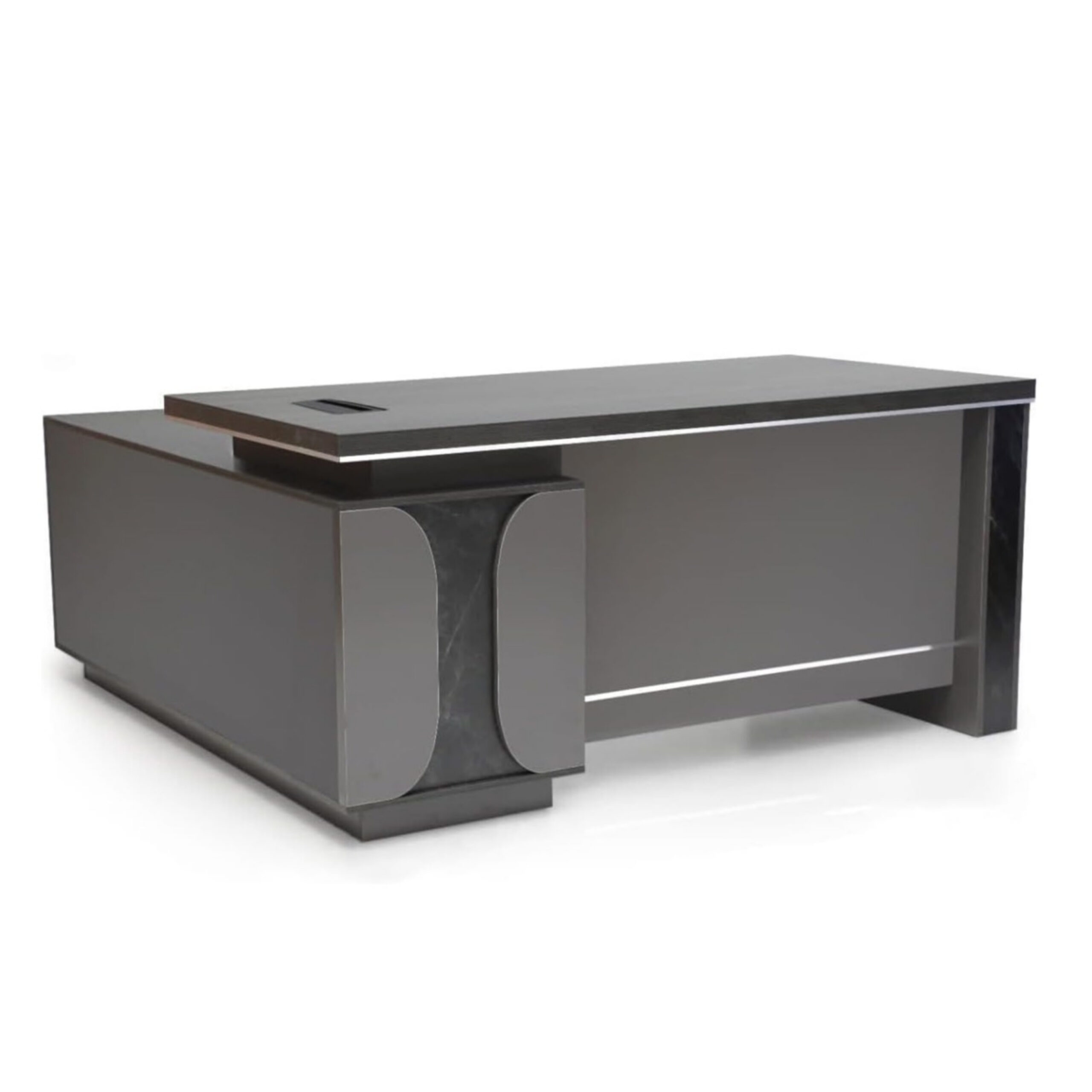 Iris Executive Office Desk With Drawers- Color Walnut Grey 160cm