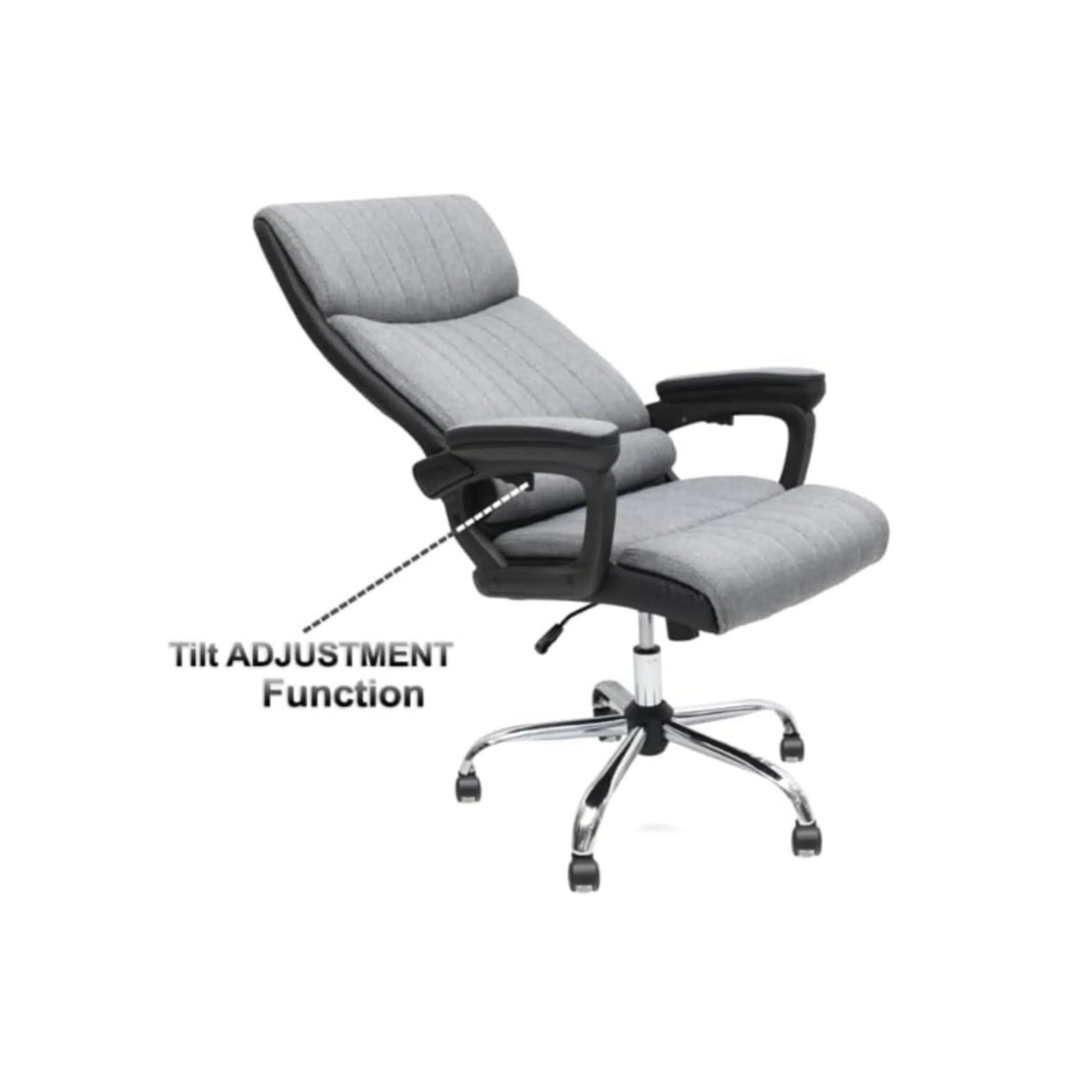 Ergonomic Fabric High Back Office Chair in Grey Color