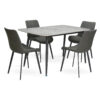 Modern 4 Seater Dining Table Chairs Set – Grey