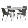 Modern 4 Seater Dining Table Chairs Set – Grey