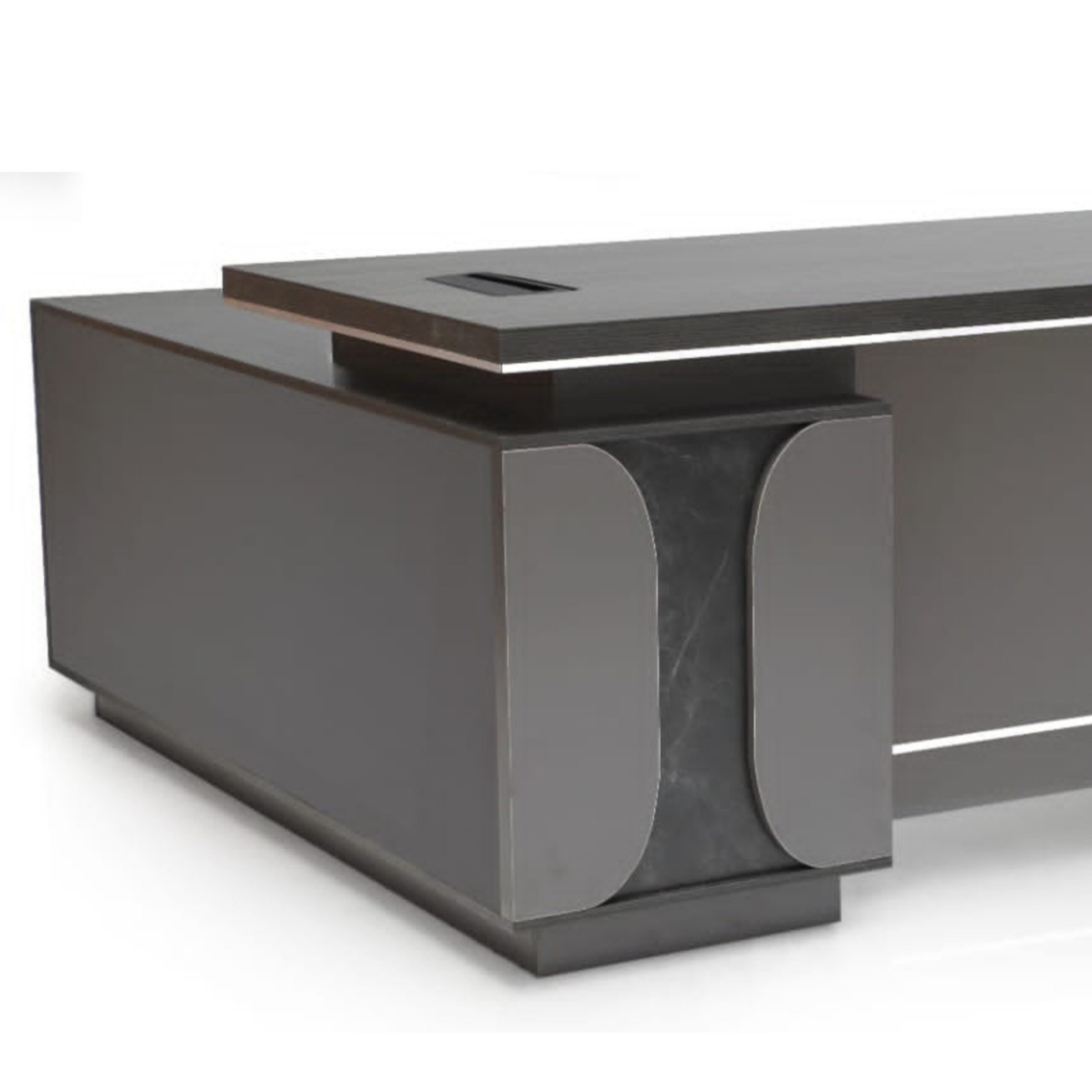 Iris Executive Office Desk With Drawers- Color Walnut Grey 160cm