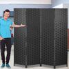 Four Panel Room Divider – 180×200 – Black